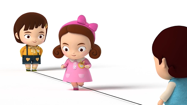 1줄 고무줄 놀이_장난감 기차