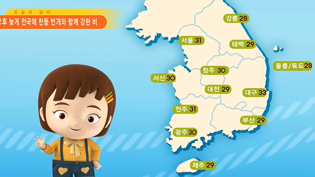 기상캐스터가 되었어요